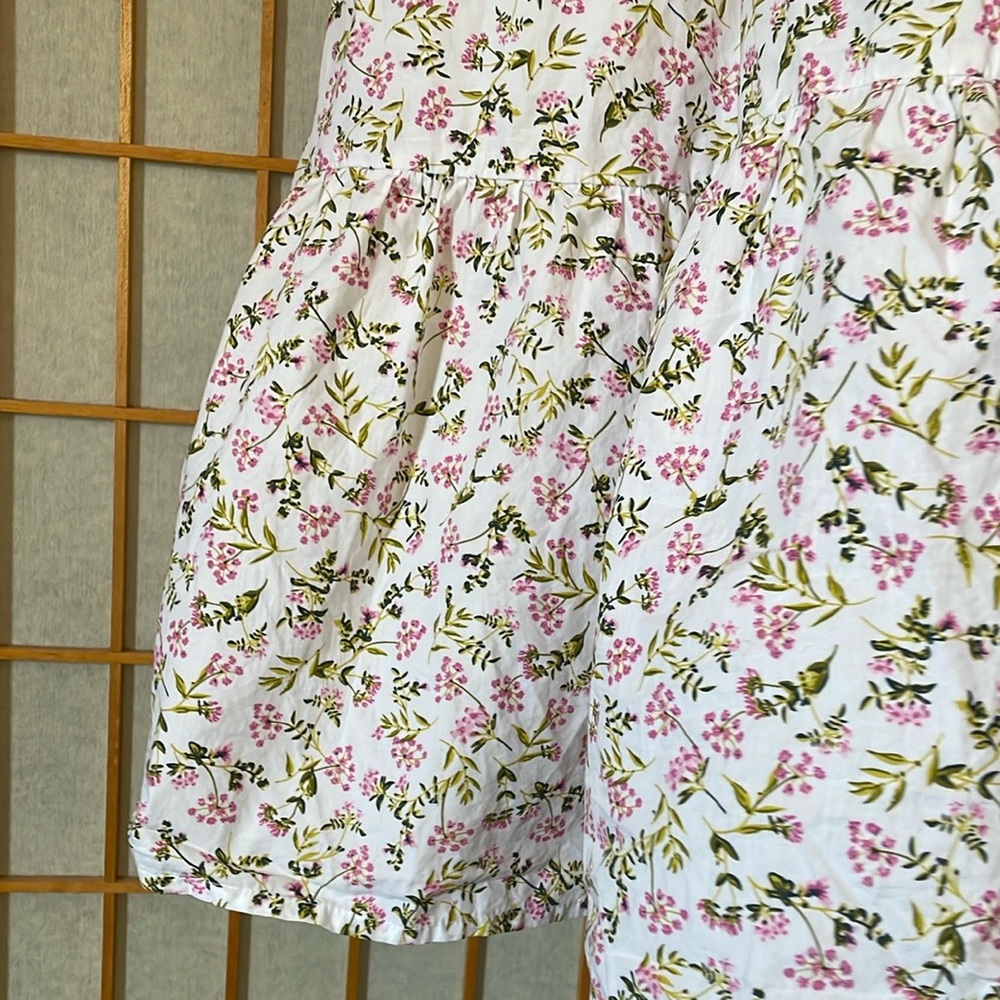 J. Crew Eden Poplin Meadow Floral Midi Short Sleeve Lower Back Cutout Dress 4 - Picture 8 of 16